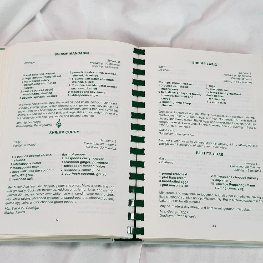 The Philadelphia Orchestra Cookbook 1980 8th Printing Spiral Bound Vintage